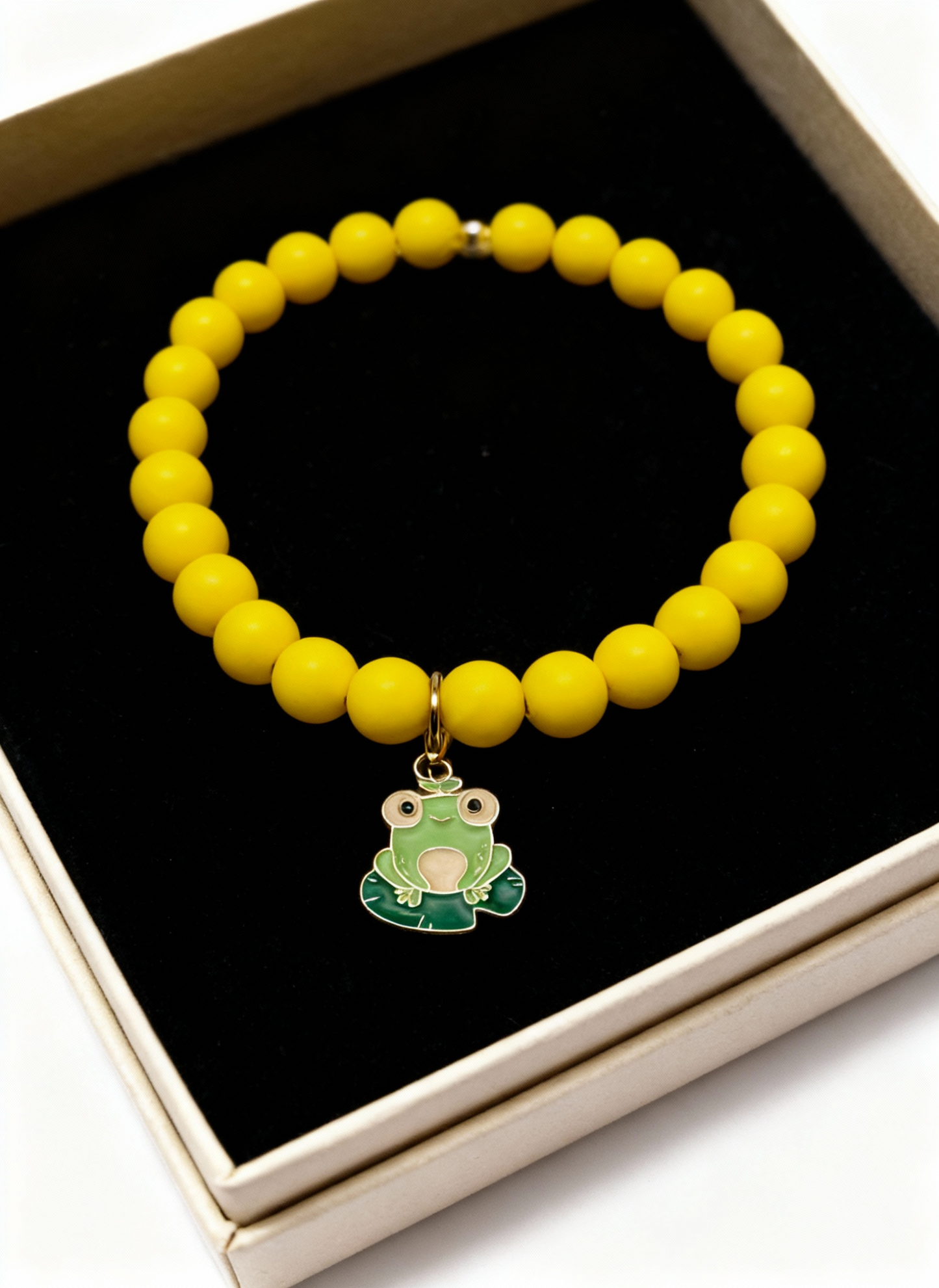 Yellow Resistance Bracelet with Frog Charm