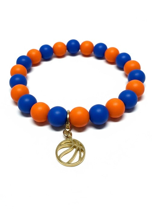Basketball Spirit Bracelet - Handmade with Metal Charm (Gold or Silver)