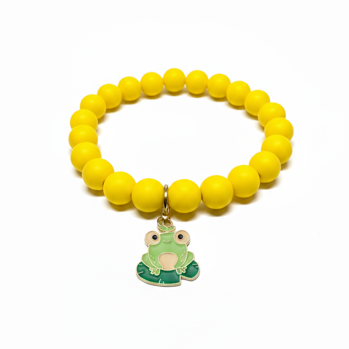Yellow Resistance Bracelet with Frog Charm