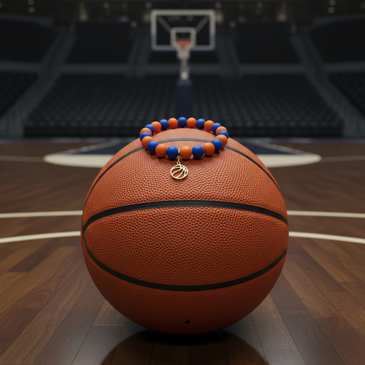 Basketball Spirit Bracelet - Handmade with Metal Charm (Gold or Silver)